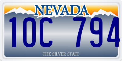 NV license plate 10C794