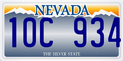 NV license plate 10C934