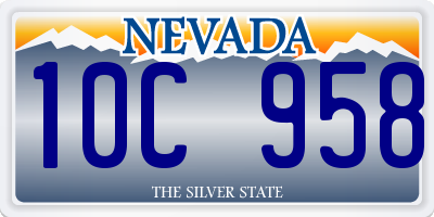 NV license plate 10C958