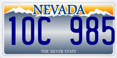 NV license plate 10C985