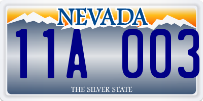 NV license plate 11A003