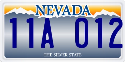 NV license plate 11A012