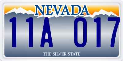 NV license plate 11A017