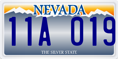 NV license plate 11A019