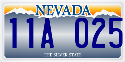 NV license plate 11A025