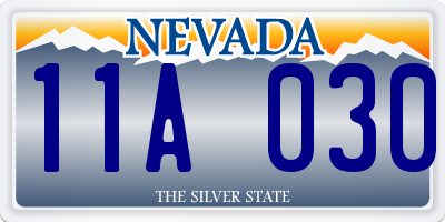 NV license plate 11A030