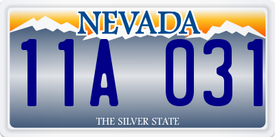 NV license plate 11A031