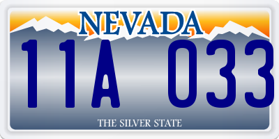 NV license plate 11A033