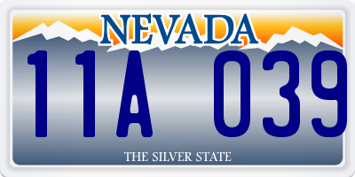 NV license plate 11A039