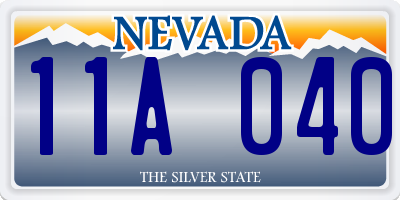 NV license plate 11A040