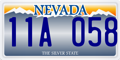 NV license plate 11A058