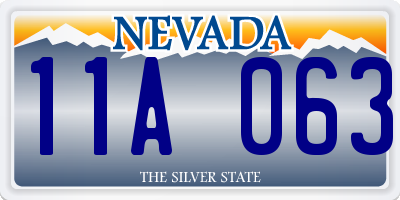 NV license plate 11A063