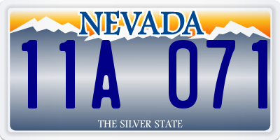 NV license plate 11A071