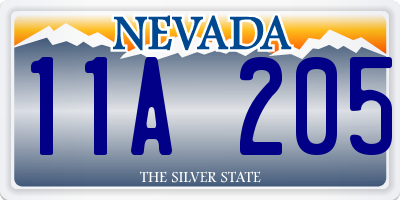 NV license plate 11A205