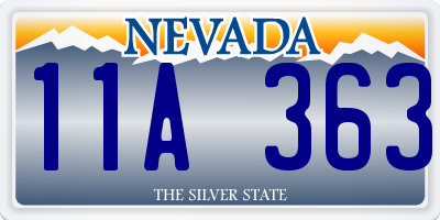 NV license plate 11A363