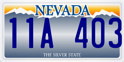 NV license plate 11A403