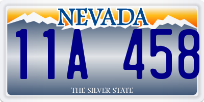 NV license plate 11A458