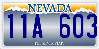 NV license plate 11A603