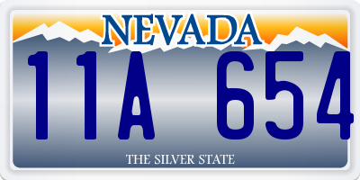 NV license plate 11A654