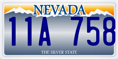 NV license plate 11A758