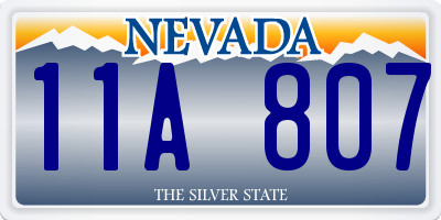 NV license plate 11A807