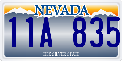 NV license plate 11A835