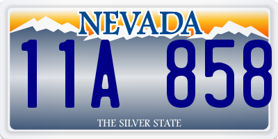 NV license plate 11A858