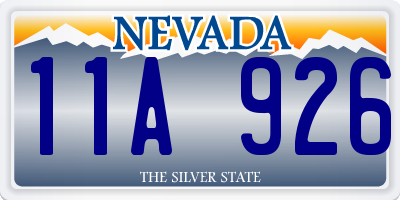 NV license plate 11A926