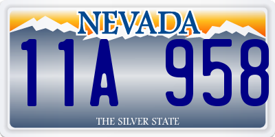 NV license plate 11A958