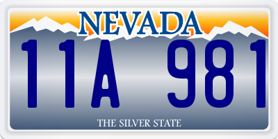 NV license plate 11A981