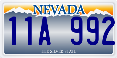 NV license plate 11A992