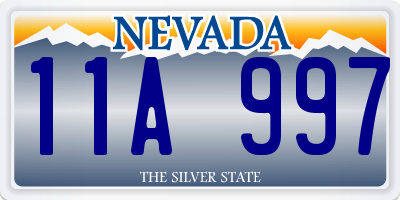 NV license plate 11A997