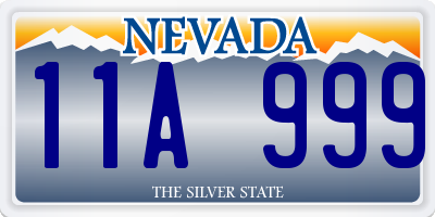 NV license plate 11A999