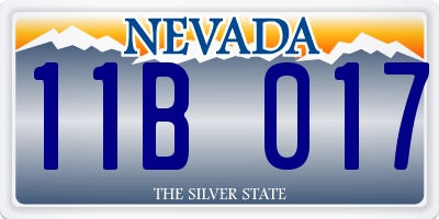 NV license plate 11B017