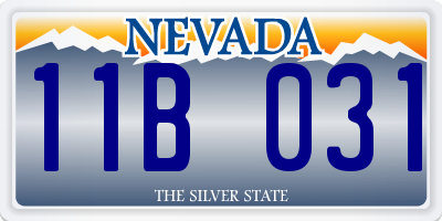 NV license plate 11B031