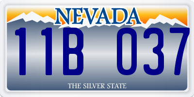 NV license plate 11B037