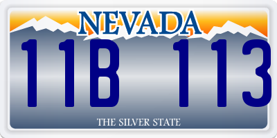 NV license plate 11B113