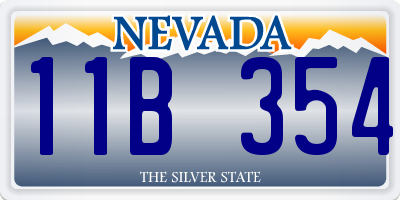 NV license plate 11B354