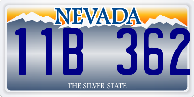 NV license plate 11B362