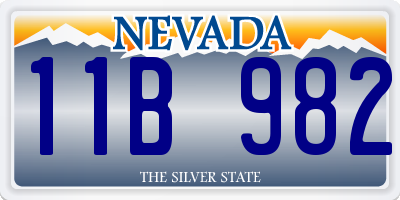 NV license plate 11B982