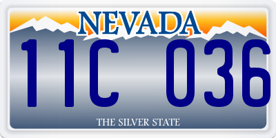 NV license plate 11C036
