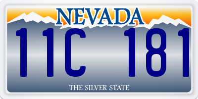 NV license plate 11C181