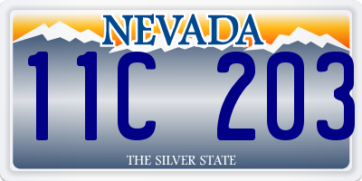 NV license plate 11C203