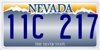 NV license plate 11C217