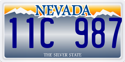 NV license plate 11C987