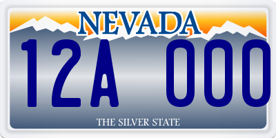 NV license plate 12A000