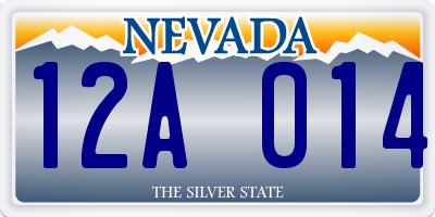 NV license plate 12A014