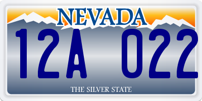 NV license plate 12A022