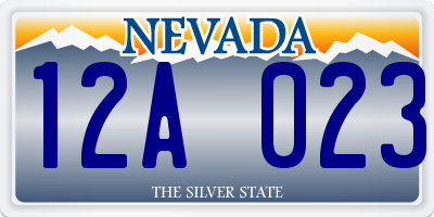 NV license plate 12A023