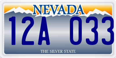 NV license plate 12A033